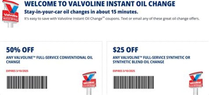 Find Your Valvoline 50% Off Oil Change Coupon Printable and Save Big